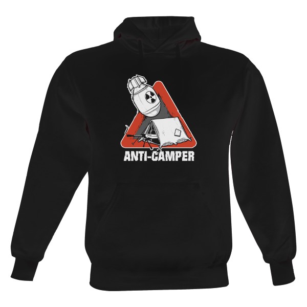 Pánská mikina s kapucí s potiskem Anti-Camper