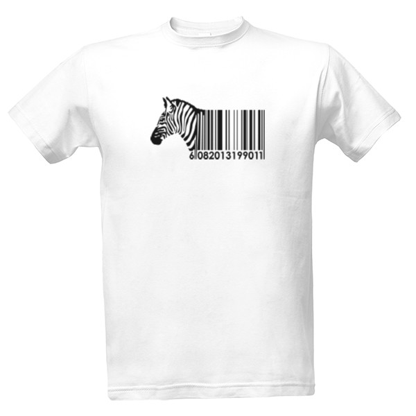 Tričko s potiskem Barcode Zebra - Pánské