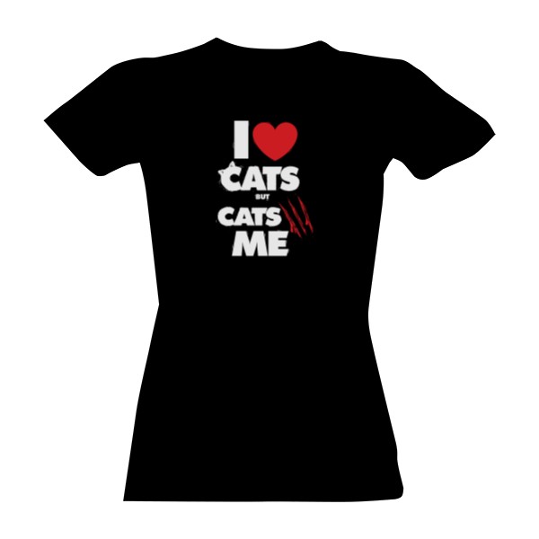 Tričko s potiskem Cats hate me - Dámské