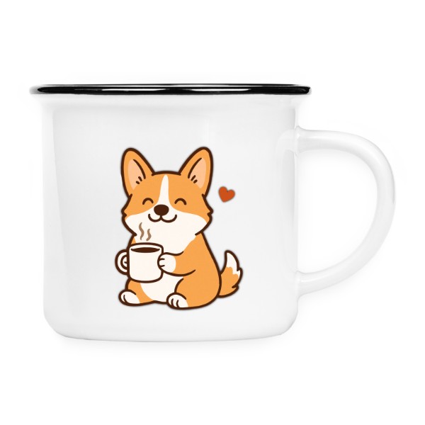 Corgi s kávou