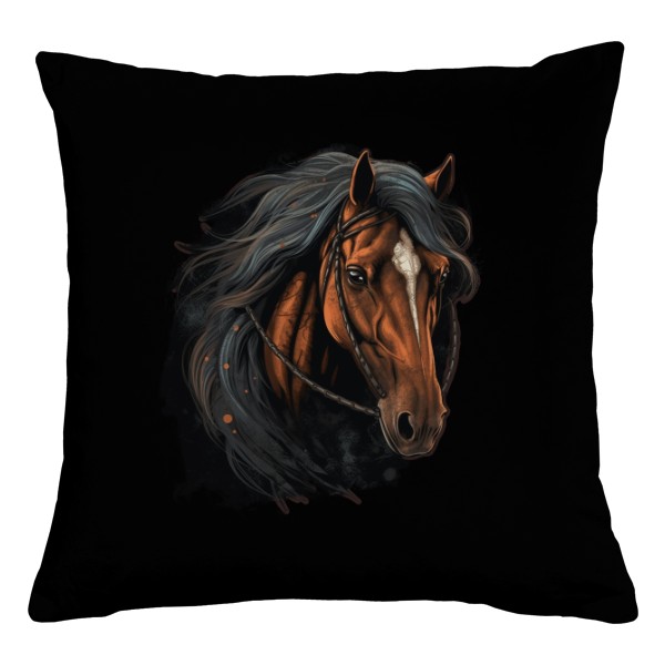 Polštář bavlněný  s potiskem Divoký kůň