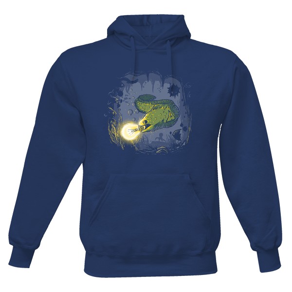 Pánská mikina s kapucí s potiskem Elektrický uhoř - Mikina