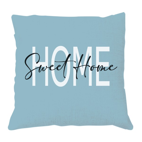 Polštář lněný vzhled s potiskem Home sweet Home 