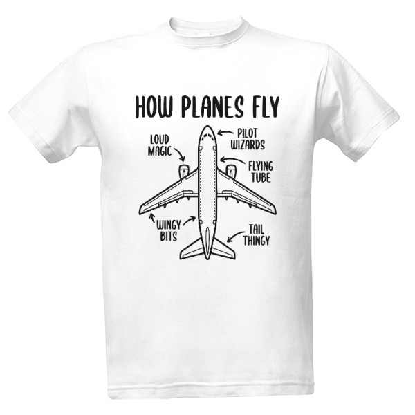 Tričko s potiskem How planes fly