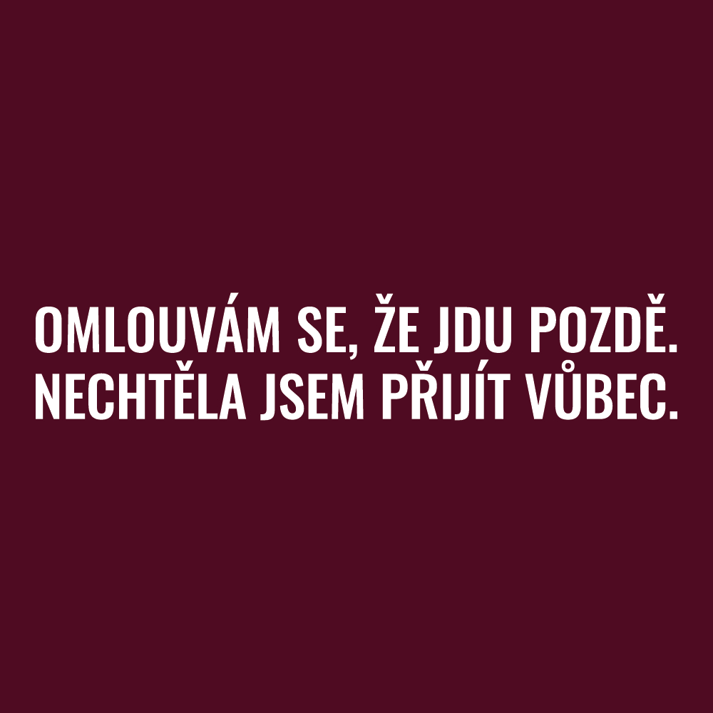 Tričko s potiskem Jdu pozdě - dámské