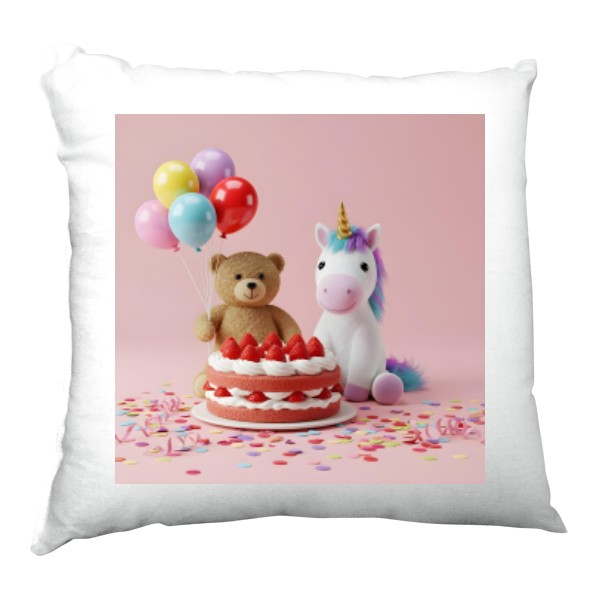 Polštář saténový s potiskem Jednorožec