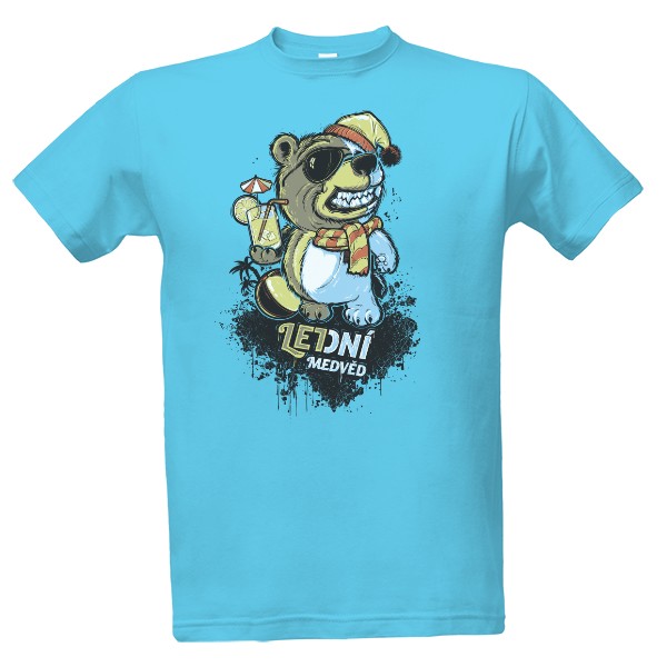 Tričko s potiskem Letní medvěd - Pánské