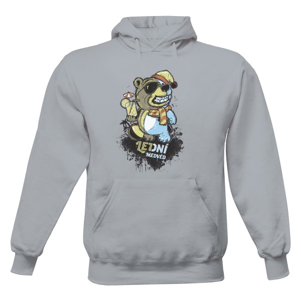 Pánská mikina s kapucí s potiskem Letní medvěd