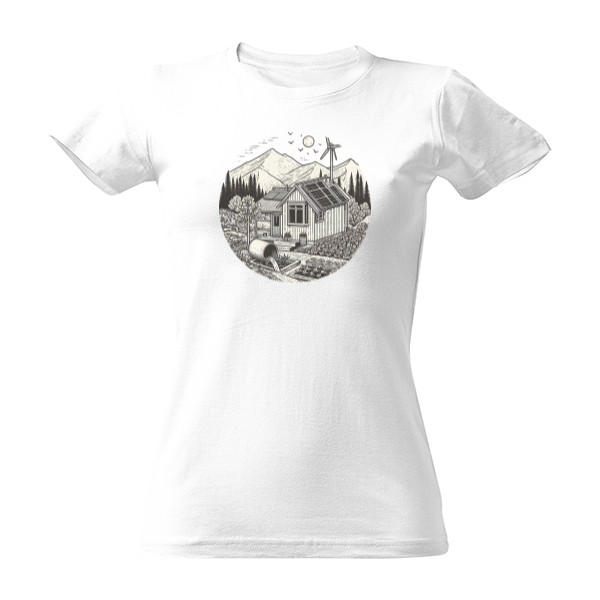 Tričko s potiskem Offgrid bydlení - bez textu (dámské)