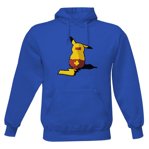 Pánská mikina s kapucí s potiskem Pikachu battery
