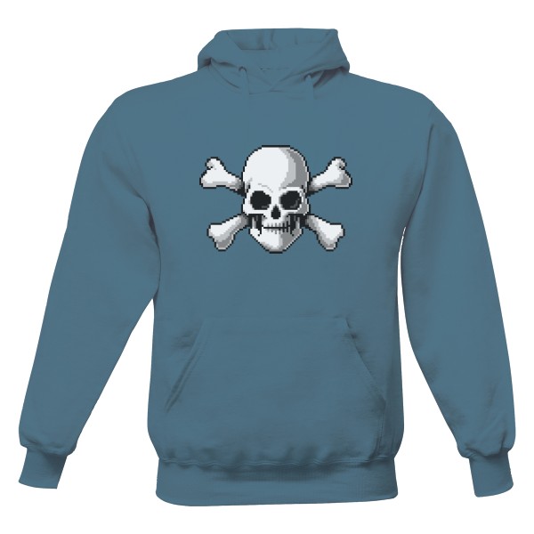 Pánská mikina s kapucí s potiskem Pixel-Skull