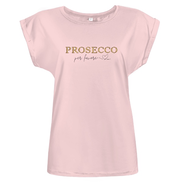 Tričko s potiskem Prosecco per favore na světlý podklad