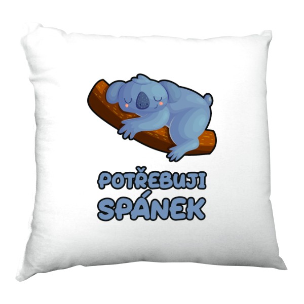 Polštář saténový s potiskem Spáč