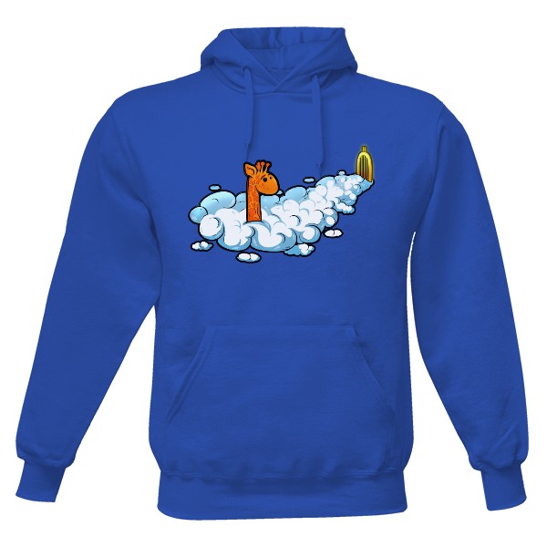Pánská mikina s kapucí s potiskem Žirafa v nebi