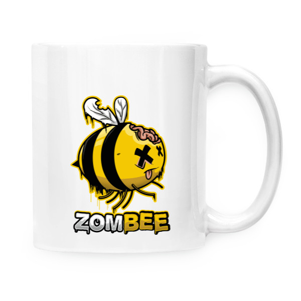 Hrnek malý bílý s potiskem Zombee